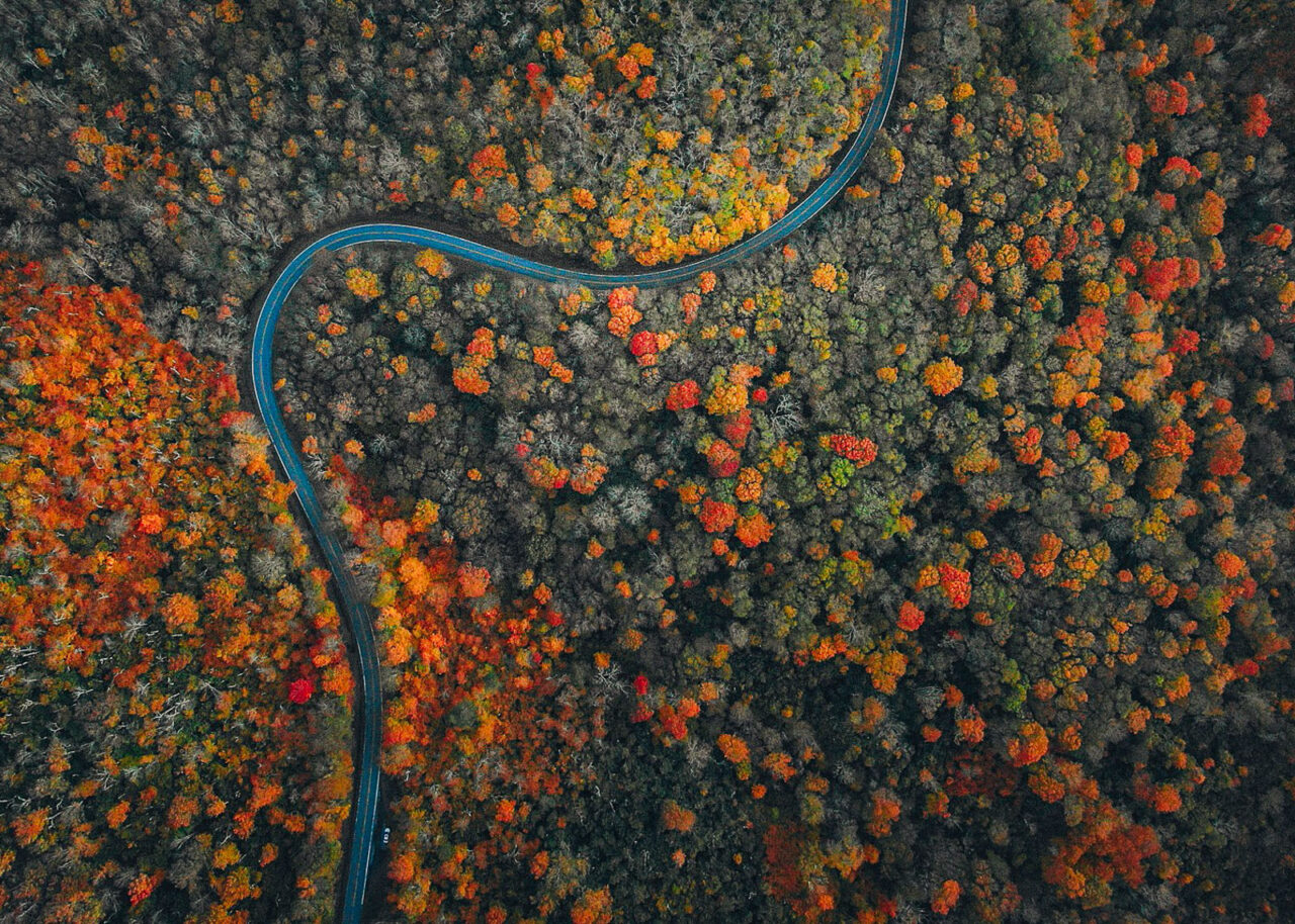 blue-ridge-parkway-nc-1280x914-1 Aerial view of Blue Ridge Parkway in fall